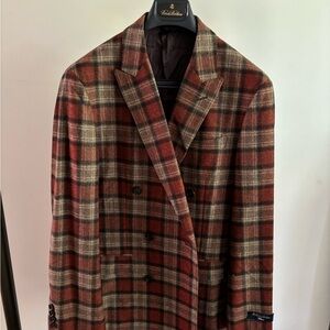 Brooks Brothers Milano Double-Breasted Plaid Sport Coat